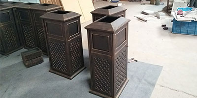 鋼制別墅烤漆垃圾桶工廠(chǎng)制作圖