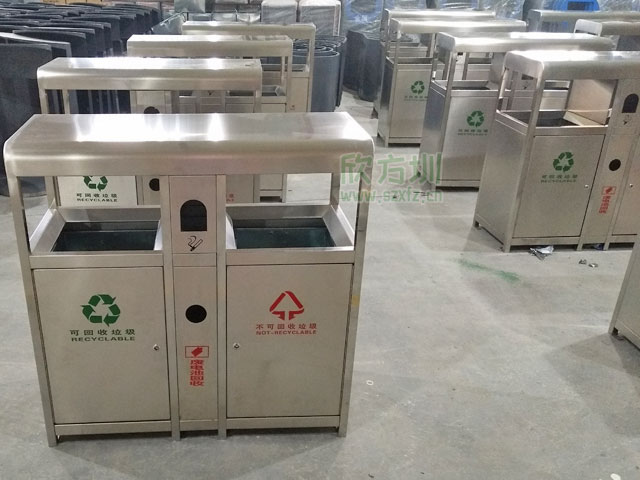 不銹鋼室內分類(lèi)環(huán)保垃圾桶四川廣安物業(yè)就用它