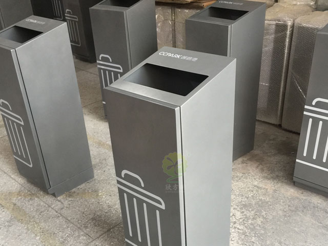 室內滑軌四分類(lèi)果皮箱-商場(chǎng)不銹鋼推拉式4分類(lèi)果皮箱