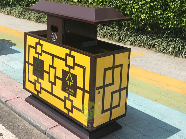 山東淄博古鎮景區戶(hù)外仿古典風(fēng)分類(lèi)垃圾箱