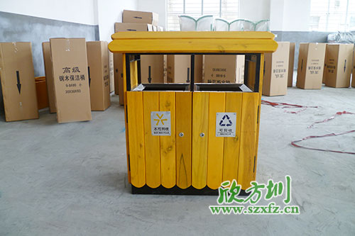 佛山用戶(hù)網(wǎng)絡(luò )訂購欣方圳鋼木垃圾桶