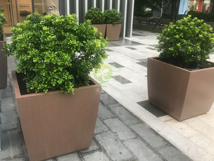 方形金屬烤漆花盆-冷軋板噴塑戶(hù)外景觀(guān)花盆