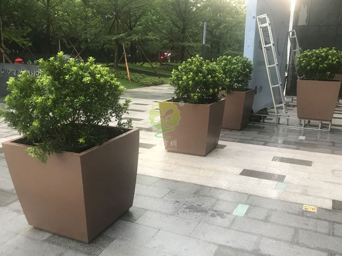 方形金屬烤漆花盆-冷軋板噴塑戶(hù)外景觀(guān)花盆