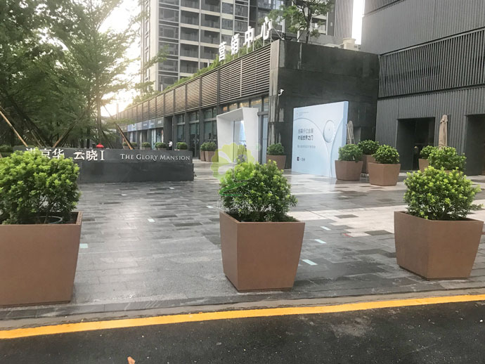 方形金屬烤漆花盆-冷軋板噴塑戶(hù)外景觀(guān)花盆
