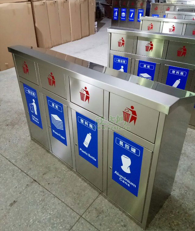 不銹鋼垃圾桶投放廣西 四種顏色引導分類(lèi)