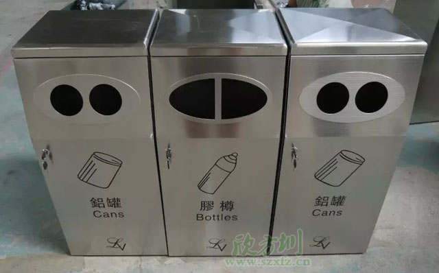 三分類(lèi)不銹鋼垃圾桶云南麗江購物廣場(chǎng)采購