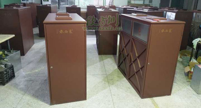 桂林東西巷商業(yè)街鋼制分類(lèi)垃圾桶-風(fēng)景區鋼制垃圾桶定制