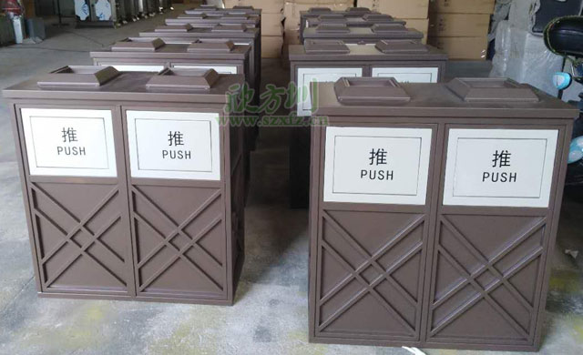 桂林東西巷商業(yè)街鋼制分類(lèi)垃圾桶-風(fēng)景區鋼制垃圾桶定制