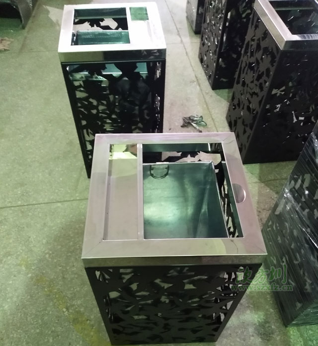 戶(hù)外鏤空環(huán)衛垃圾桶河南鄭州航空港區定制