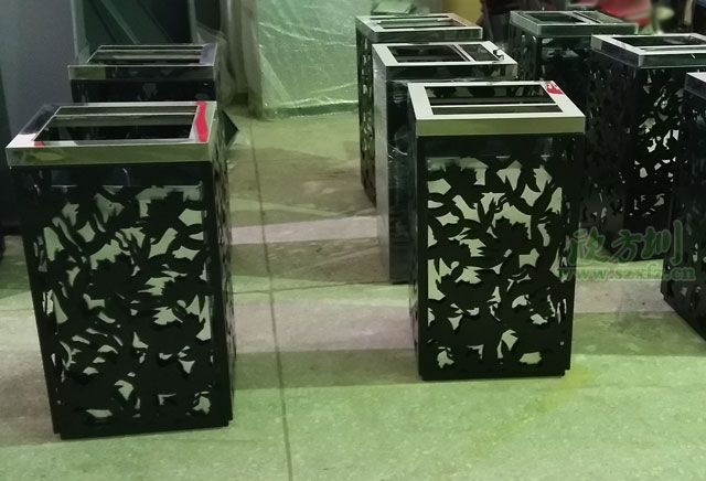 戶(hù)外鏤空環(huán)衛垃圾桶河南鄭州航空港區定制