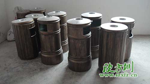  古意盎然，韶關(guān)園林仿銅玻璃鋼垃圾桶